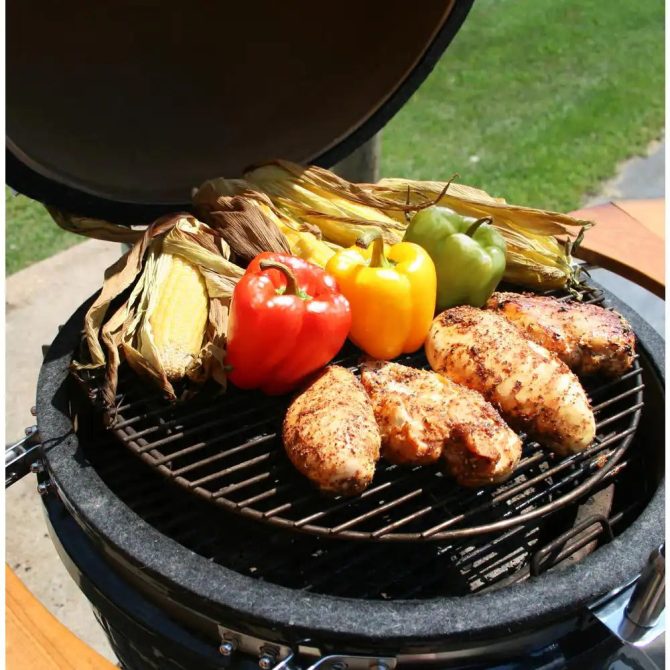 Grills 22 in. Kamado Pro Ceramic Charcoal Grill with Grill Cover - Image 4
