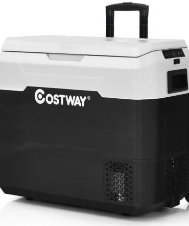 53 QT Portable Car Refrigerator Dual-Zone Car Cooler White