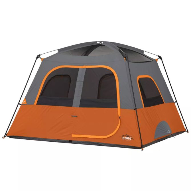 Core Equipment 6 Person Straight Wall Tent Orange - Image 20