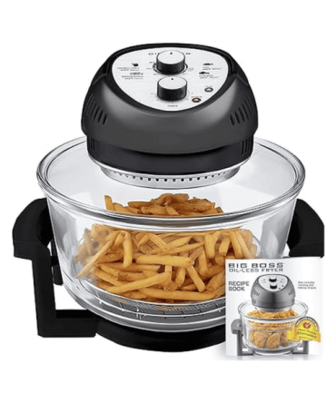 Big Boss 16 Qt. Black Oil-less Air Fryer with Built-In Timer