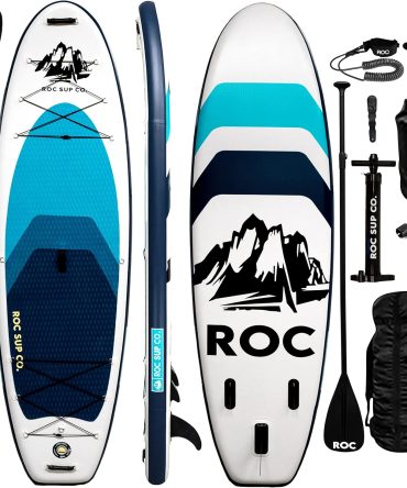 Roc Inflatable Stand Up Paddle Boards 10 ft 6 in with Premium SUP Paddle Board Accessories, Wide Stable Design, Non-Slip Comfort Deck for Youth & Adults