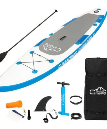 Campingsurvivals 11 Inflatable Stand Up Paddle Board Durable Lightweight with Stable Wide Stance, Blue/White