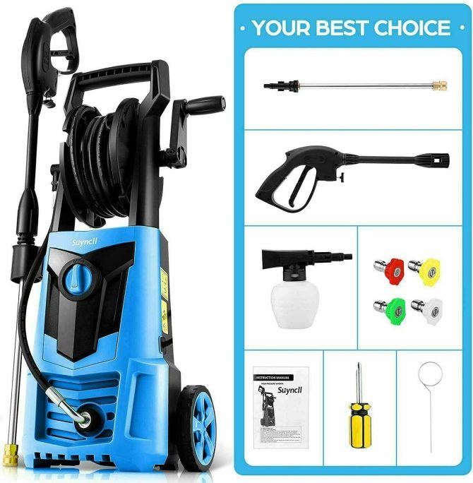 Suyncll Electric Pressure Washer 3000PSI, 2.4GPM High Power Washer Cleaner NEW - Image 4