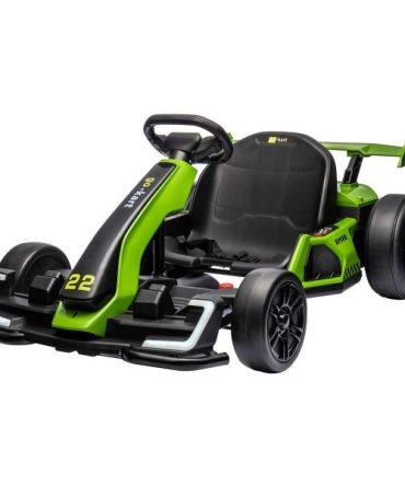 24V Electric Go Kart, with 300W Strong Motor, Drift/Sport Mode, Big Battery, Eva Tire,Length Adjustmen for Outdoor Racing Toy-Green