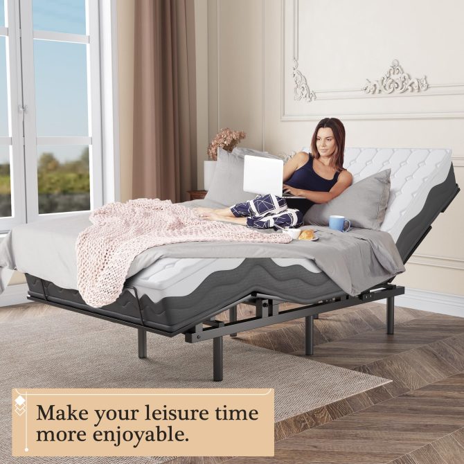 Adjustable Bed Frame -Wireless Remote -Memory Function -Adjustable Bed Base -Head and Foot Lift Incline -Zero Gravity -Quiet Motorfor Lying Down, Reading, Watching TV,Fatigue,Backache[Twin] - Image 13