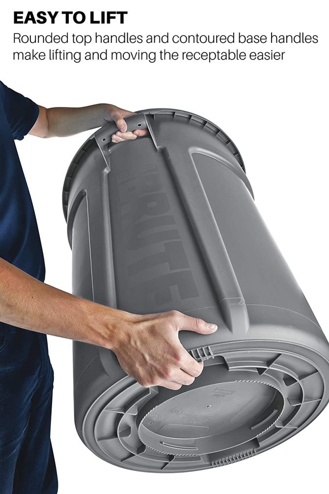 Yellow Heavy-Duty Trash/Garbage Can, (Pack of 6) - Image 4