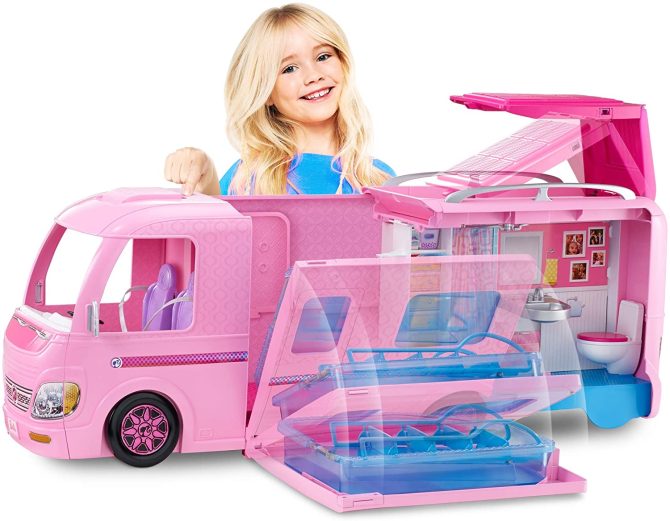 3-in-1 DreamCamper Vehicle, approx. 3-ft, Transforming Camper with Pool, Truck, Boat and 50 Accessories, Makes a Great Gift for 3 to 7 Year Olds - Image 5