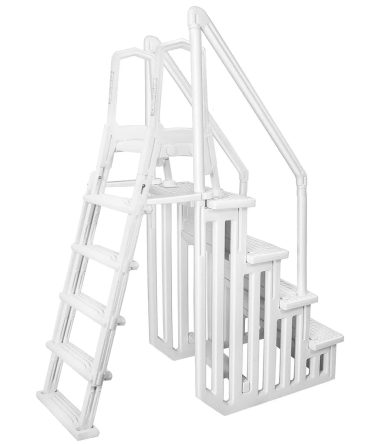 Deluxe A-Frame Above-Ground Swimming Pool Ladder Large Entry Non