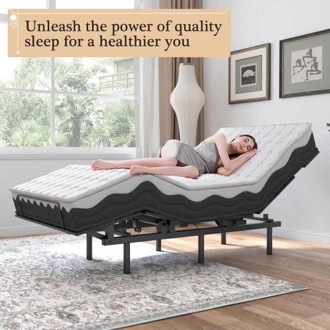 Adjustable Bed Frame -Wireless Remote -Memory Function -Adjustable Bed Base -Head and Foot Lift Incline -Zero Gravity -Quiet Motorfor Lying Down, Reading, Watching TV,Fatigue,Backache[Twin] - Image 9