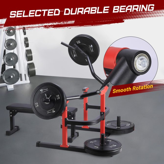 Chest Press Machine, 1050LBS Capacity, Independent Converging Arms, Weight Bench Press with Adjustable Flat Bench for Upper Body Workouts, Red - Image 18