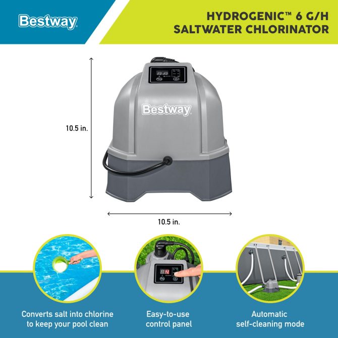 Flowclear Hydrogenic 6 G/H Digital Self Cleaning Saltwater Chlorinator - Image 18