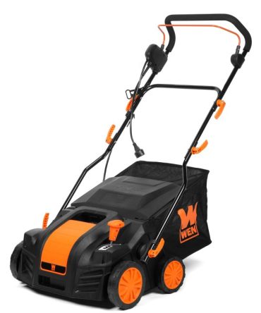 DT1516 16-Inch 15-Amp 2-in-1 Electric Dethatcher and Scarifier with Collection Bag, Black
