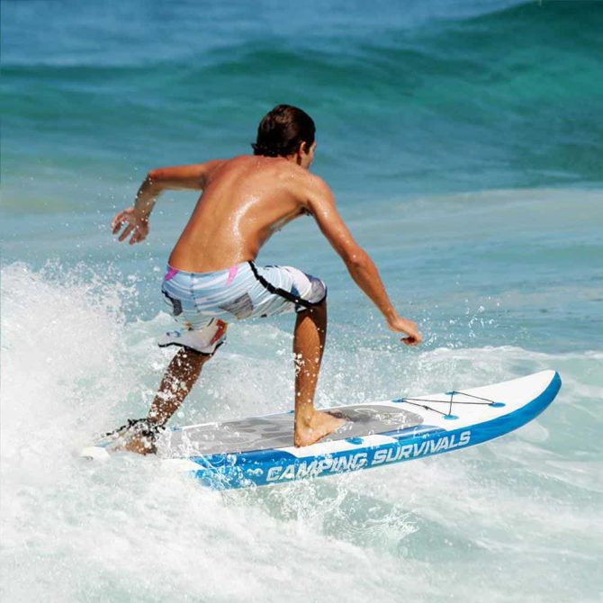 Campingsurvivals 11 Inflatable Stand Up Paddle Board Durable Lightweight with Stable Wide Stance, Blue/White - Image 30