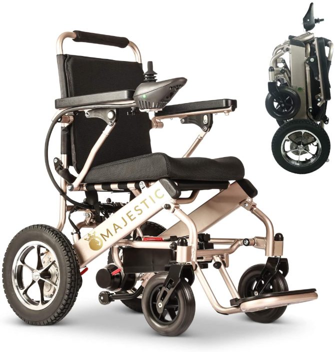 2020 Model Wide Seats Fold & Travel Lightweight Wheelchair Motor Motorized Wheelchairs Electric Silla De Ruedas Power Wheelchair Power Scooter Aviation Travel Safe Heavy Duty Mobility Aids Chair - Image 20