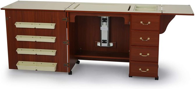353 Norma Jean Sewing Cabinet for Sturdy Sewing, Cutting, Quilting, and Crafting with Storage and Airlift, Black Finish - Image 9