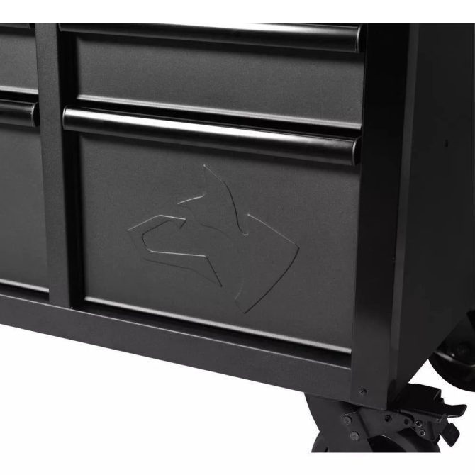 Heavy Duty 61 in. W x 23 in. D 15-Drawer Mobile Workbench with Solid Wood Top - Image 2
