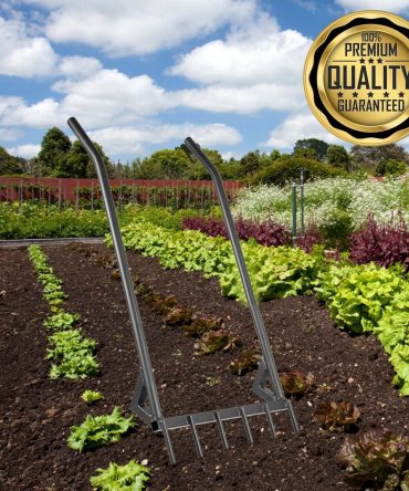 Premium 46-Inch Hand Tiller Broad Fork Tool For Gardening Cultivating