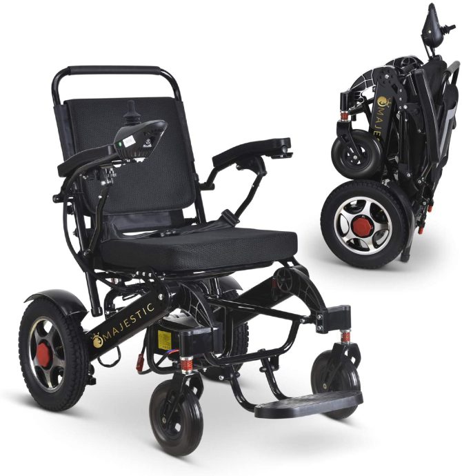 2020 Model Wide Seats Fold & Travel Lightweight Wheelchair Motor Motorized Wheelchairs Electric Silla De Ruedas Power Wheelchair Power Scooter Aviation Travel Safe Heavy Duty Mobility Aids Chair - Image 3