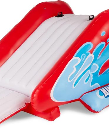 Splash Inflatable Water Slide Swimming Pool Play Center with Built in Sprayers for Kids and Adults, Ages 6 and Up, Blue