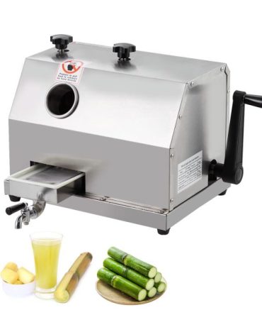 Manual Sugar Cane Juicer Machine, Sugar Cane Press with 3 Stainless Steel Drums and 2.4-inch Large Inlet, Sugarcane Juice Machine with 110LBS/H, Suitable for Home/Commercial Use