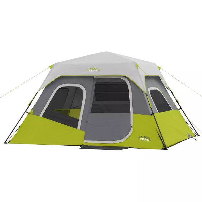 CORE Equipment Instant 6 Person Cabin Tent, Green/Gray - Image 9