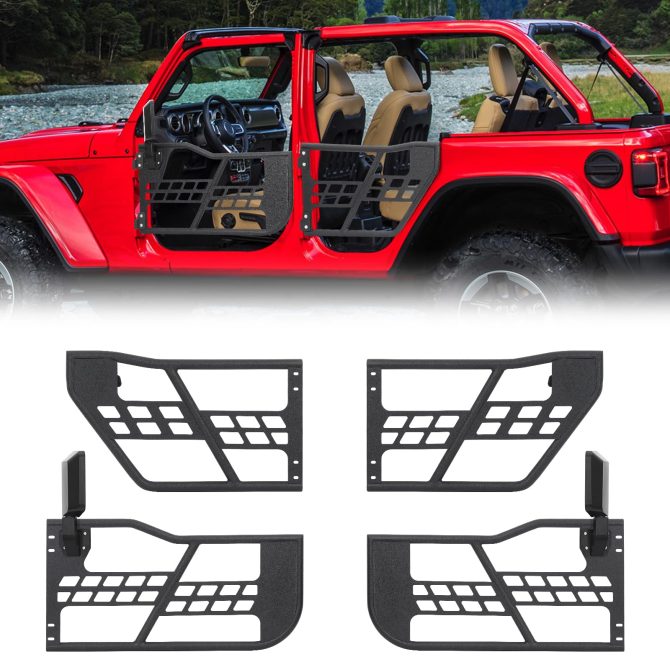 Off Road Safari Tubular Doors Compatible with 2018-2023 Wrangler JL 4 Door – Set of 4 Fat Tube Half Doors for Adventure - Image 6