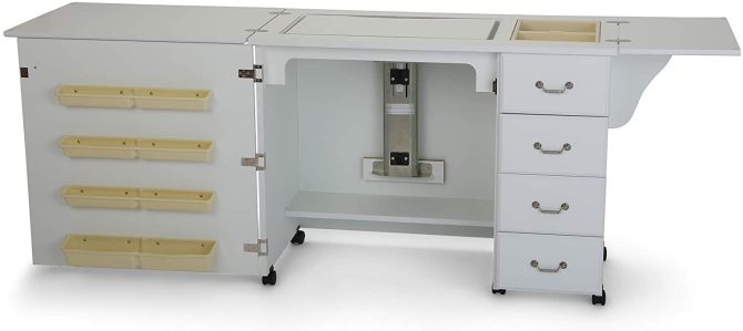 353 Norma Jean Sewing Cabinet for Sturdy Sewing, Cutting, Quilting, and Crafting with Storage and Airlift, Black Finish - Image 13