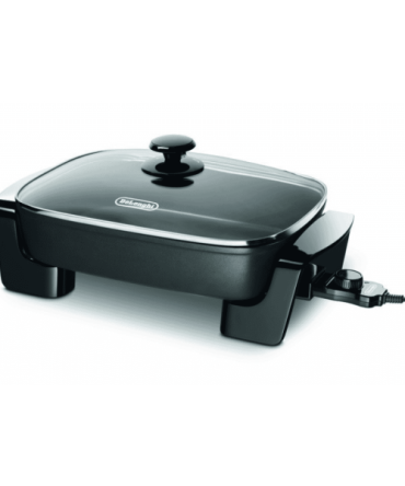 De Longhi Electric Skillet with Tempered Glass Lid, 16 X 12 , Black