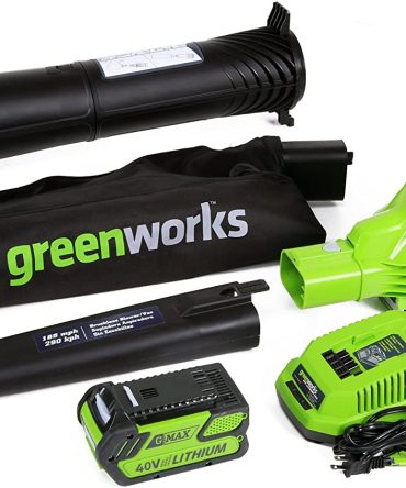 40V 185 MPH Variable Speed Cordless Leaf Blower/Vacuum, 4.0Ah Battery and Charger Included 24322
