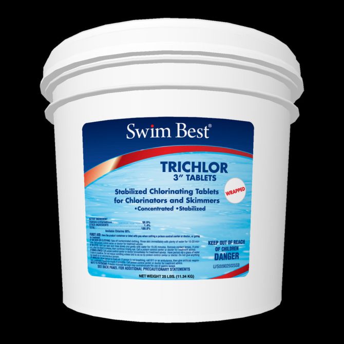 Swim Best 3′′ Stabilized Trichlor Chlorine Tablets, wrapped – 25 lb