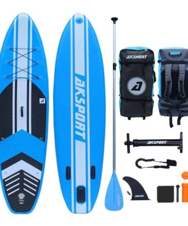 AKSPORT 10 6 x32 x6 Inflatable All Around Stand Up Paddle Board Kit, Blue