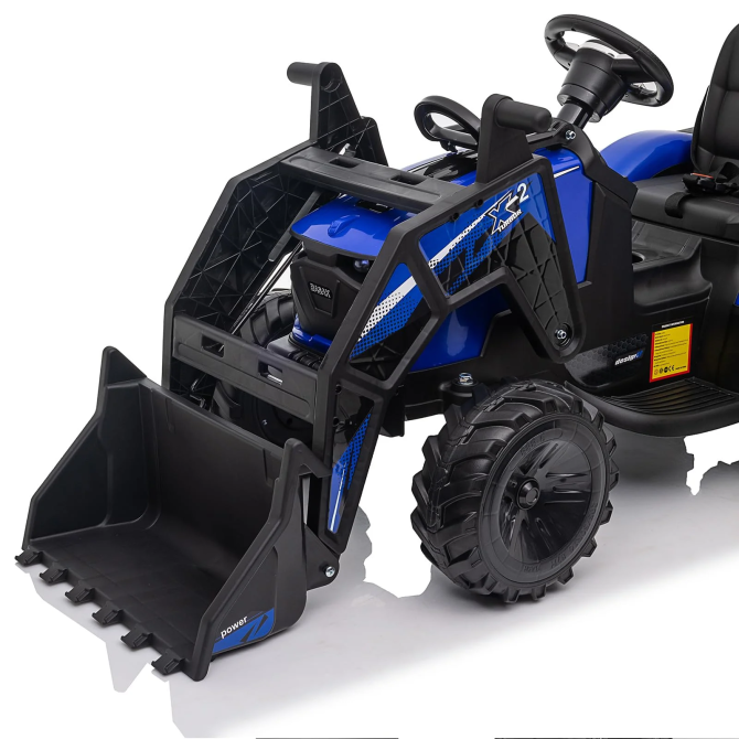 3-in-1 Ride-On Tractor, 24V Electric, Excavator & Bulldozer, Remote Control, LED, Music, USB/Bluetooth max 66 lbs – Bright-blue - Image 17