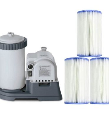 2500 GPH Swimming Pool Filter Pump + Replacement Filter Cartridge (3 Pack)