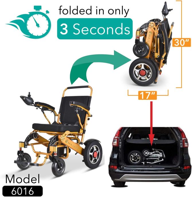 2020 Model Wide Seats Fold & Travel Lightweight Wheelchair Motor Motorized Wheelchairs Electric Silla De Ruedas Power Wheelchair Power Scooter Aviation Travel Safe Heavy Duty Mobility Aids Chair - Image 11