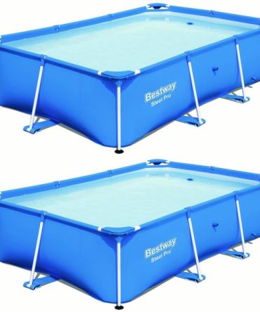 8.5ft x 5.6ft x 2ft Pro Rectangular Above Ground Swimming Pool (2 Pack)