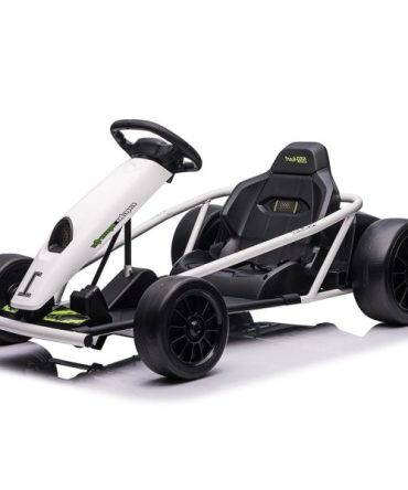 24V Go Kart for Kids 8-12, 300W*2 Motors, 9Ah Battery, 8MPH Speed, Music, Horn, 175lbs Max Load – White