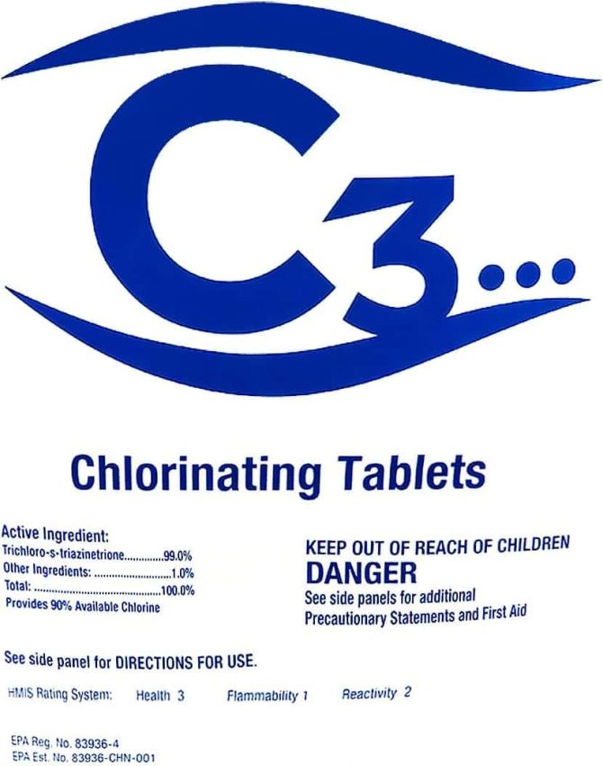 C3 1 Stabilized Trichloro Chlorine Tablets for Swimming Pools 50lbs - Image 10