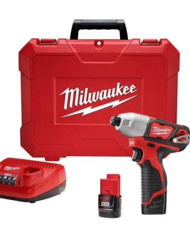 2462-22 M12 12V Lithium-Ion Cordless 1/4 in. Impact Driver Kit W/(2) 1.5Ah Batteries, Charger Case