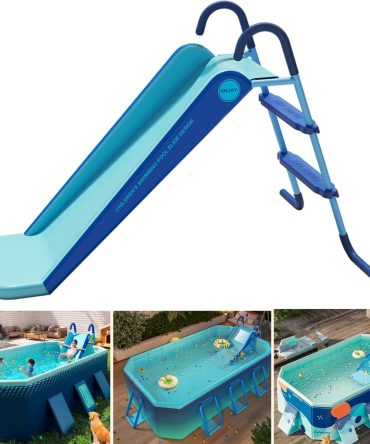 Pool Slide Inflatable Swimming Water Slide, Summer Swimming Pool Supplies Universal Trampoline Ladder Backyard Slide Home Playground Equipment