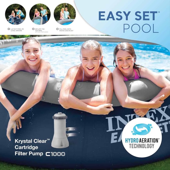 Easy Set 15 x 42 Round Inflatable Outdoor Above Ground Swimming Pool Set - Image 13