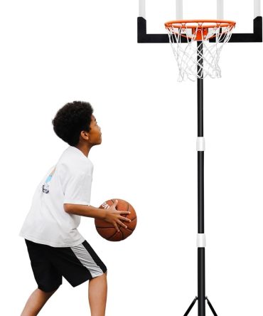 Kids Basketball Hoop Outdoor 3.2-7.2ft Adjustable, Portable Basketball Hoop & Goals for Kids/Teens/Youth in Pool/Backyard/Driveway/Indoor, 29 Inch Shatterproof Backboard and Enlarged Base