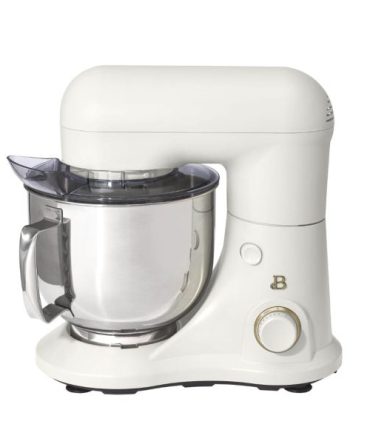 Beautiful 5.3QT Capacity Lightweight Powerful Tilt-Head Stand Mixer, White Icing by Drew Barrymore