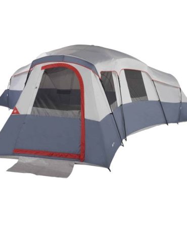 20-Person 4-Room Cabin Tent with 3 Separate Entrances for Camping