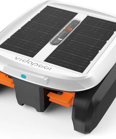 Solar Powered Automatic Robotic Pool Skimmer Cleaner,Solar Pool Surface Cleaner Dual Mode with Obstacle Avoidance Daytime & Overnight Continuous Cleaning Ideal for All Swimming Pool-White