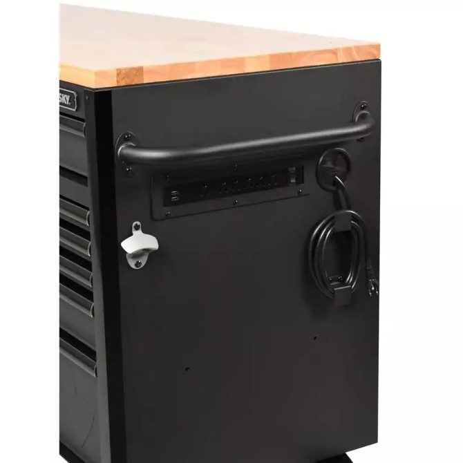 Heavy Duty 61 in. W x 23 in. D 15-Drawer Mobile Workbench with Solid Wood Top - Image 11