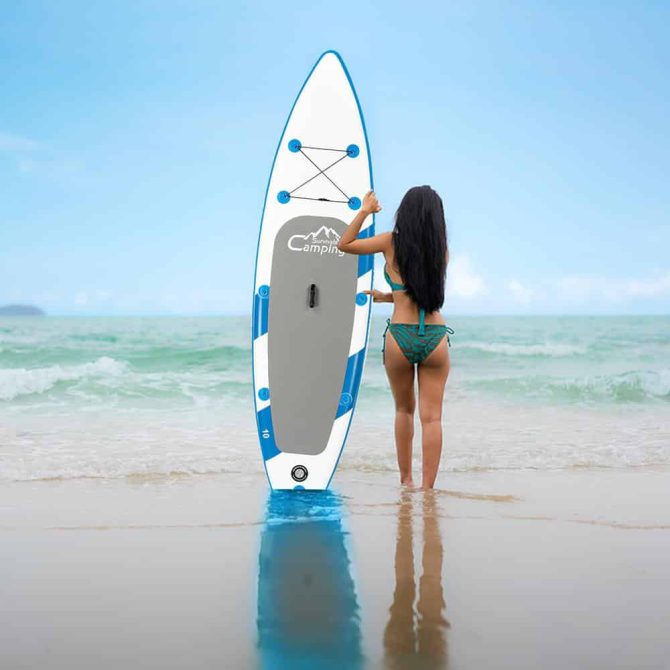 Campingsurvivals 11 Inflatable Stand Up Paddle Board Durable Lightweight with Stable Wide Stance, Blue/White - Image 28