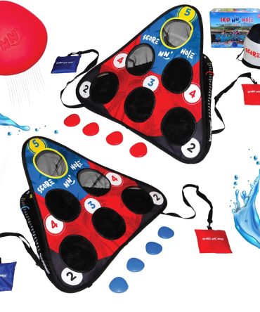 Fun Pool Game for Adults and Family | Stonne Skipping Meets Swimming Pool Cornhole Game Floating | Fun For All Ages, Easy Setup, Well Made | Portable Water and Lake Toy |