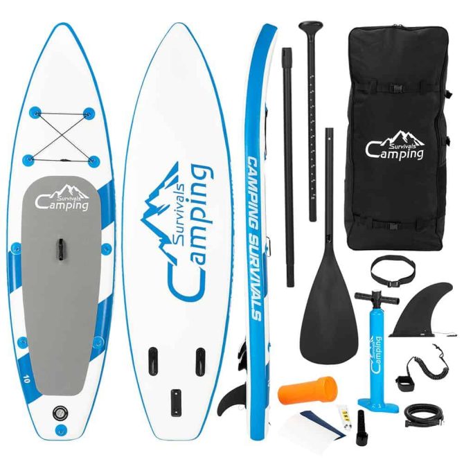 Campingsurvivals 11 Inflatable Stand Up Paddle Board Durable Lightweight with Stable Wide Stance, Blue/White - Image 32