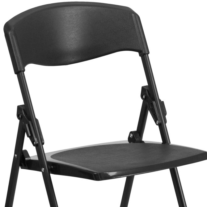 Flash Furniture 6 Pack HERCULES Series 500 lb. Capacity Heavy Duty Black Plastic Folding Chair with Built-in Ganging Brackets - Image 23