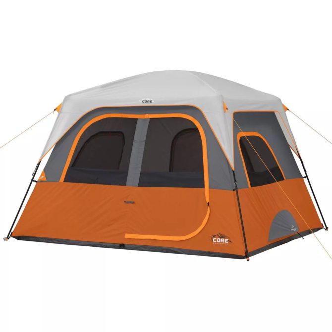 Core Equipment 6 Person Straight Wall Tent Orange - Image 11